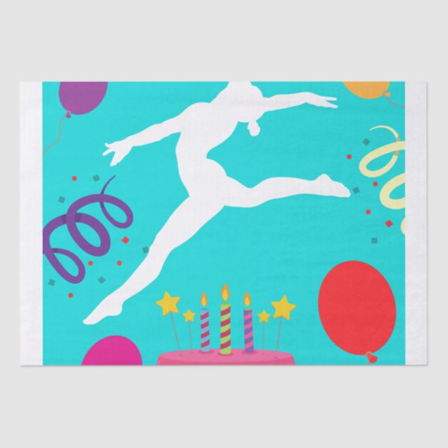 Gymnastics Birthday Party  Wrapping Paper (Front)