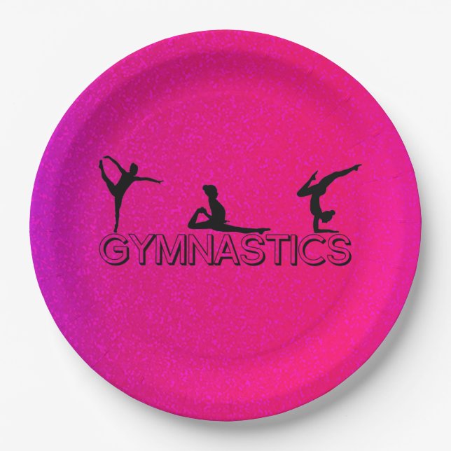 Gymnastics birthday plates for girl's. (Front)