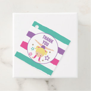 Gymnastics Birthday Thank You Favour Favour Tags