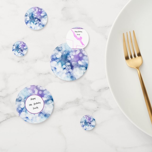 Gymnastics Birthday Uneven Bars Watercolor Confetti (Group)