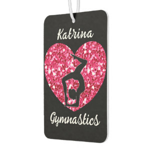 Gymnastics Black and Hot Pink Personalised  Car Air Freshener
