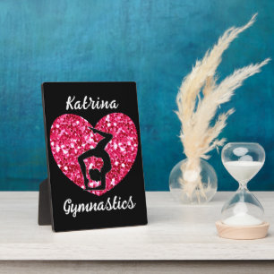 Gymnastics Black and Hot Pink Personalised Plaque