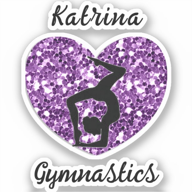 Gymnastics Black and Purple Personalised  (Front)