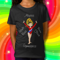 Gymnastics Black / Blonde, Hazel Eyes, Red Leotard
