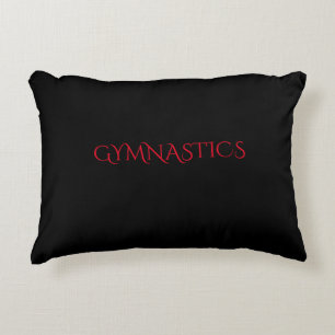 GYMNASTICS black throw pillow. Decorative Cushion