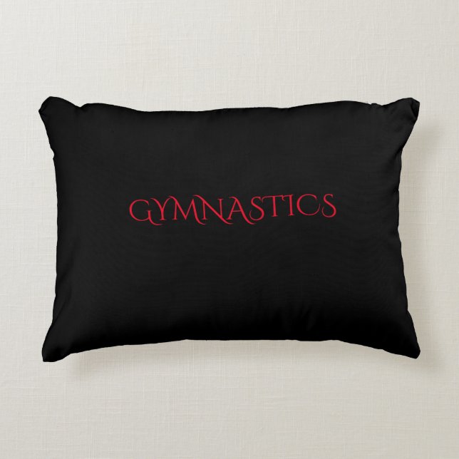 GYMNASTICS black throw pillow. Decorative Cushion (Front)