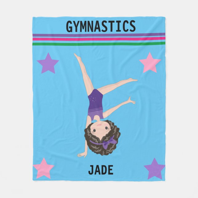 GYMNASTICS BLANKET FOR GIRLS PERSONALIZED. (Front)