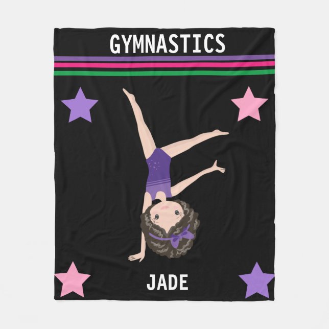 GYMNASTICS BLANKET FOR GIRLS PERSONALIZED. (Front)