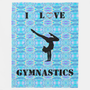 Gymnastics Blanket - I Love Gymnastics Fleece