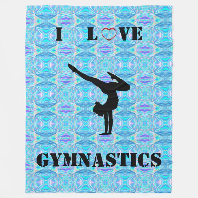 Gymnastics Blanket - I Love Gymnastics Fleece (Front)