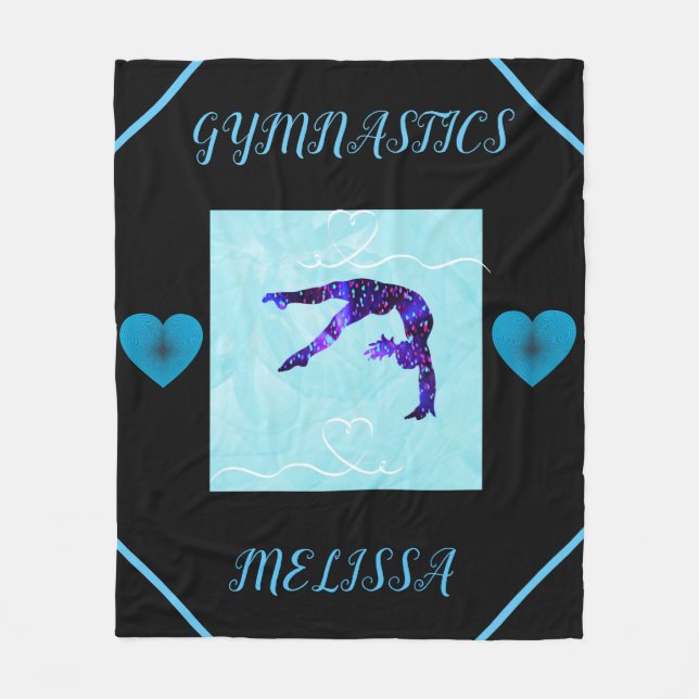 GYMNASTICS blanket personalised. (Front)