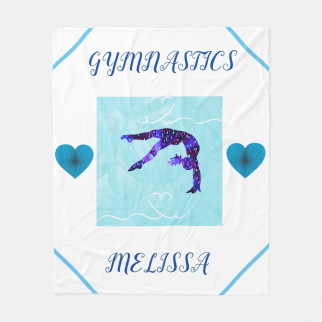 GYMNASTICS blanket personalised. (Front)
