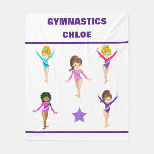GYMNASTICS BLANKET WITH 5 GYMNASTS PERSONALIZED