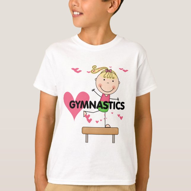 GYMNASTICS - Blonde Girl Balance Beam Tshirts (Front)