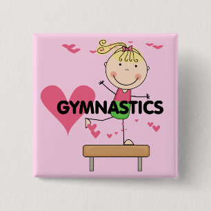 GYMNASTICS - Blonde Girl Balance Beam Tshirts 15 Cm Square Badge