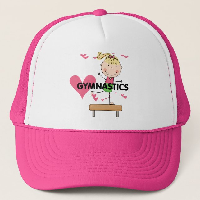 GYMNASTICS - Blonde Girl Balance Beam Tshirts Trucker Hat (Front)