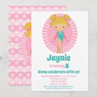 Gymnastics - Blonde Gymnast Pink Birthday Party