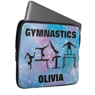 Gymnastics Blue Glam Laptop Sleeve