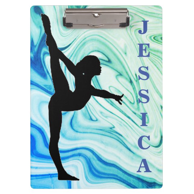 Gymnastics Blue / Green Clipboard (Front)