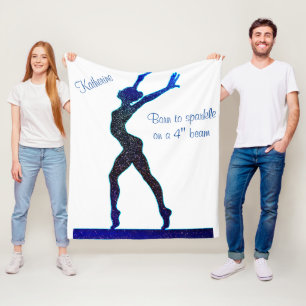 Gymnastics Born to Sparkle Balance Beam Fleece Bla