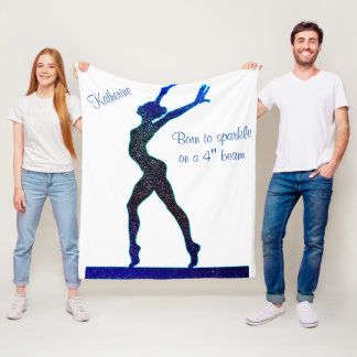 Gymnastics Born to Sparkle Balance Beam Fleece Bla Blanket
