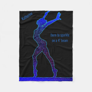 Gymnastics Born to Sparkle Balance Beam Fleece Blanket