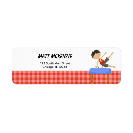 Gymnastics Boy Return Address Return Address Label
