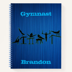 Gymnastics Boys Blue Personalised Notebook
