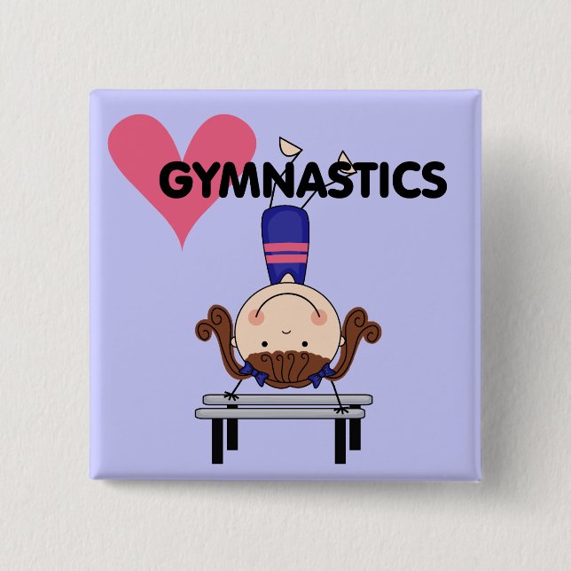 GYMNASTICS - Brunette Girl Handstands 15 Cm Square Badge (Front)