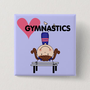 GYMNASTICS - Brunette Girl Handstands 15 Cm Square Badge