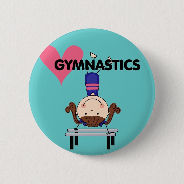 GYMNASTICS - Brunette Girl Handstands 6 Cm Round Badge (Front)