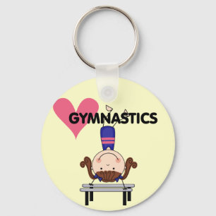GYMNASTICS - Brunette Girl Handstands Key Ring