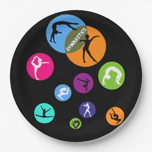 Gymnastics Bubble Paper Plate (Front)