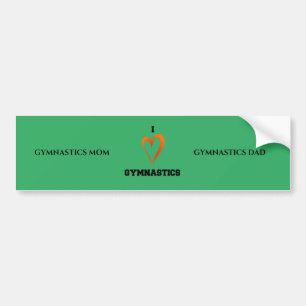 Gymnastics bumper sticker. Custom "mum & dad". Sticker