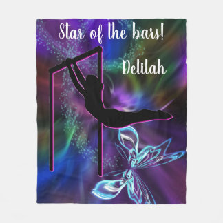 Gymnastics Butterfly Star of the Bars Personalised Fleece Blanket