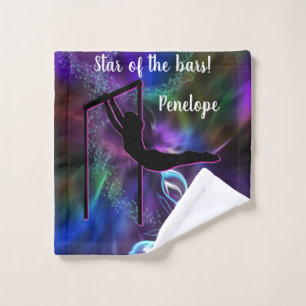 Gymnastics Butterfly Star of the Bars Personalised Wash Cloth