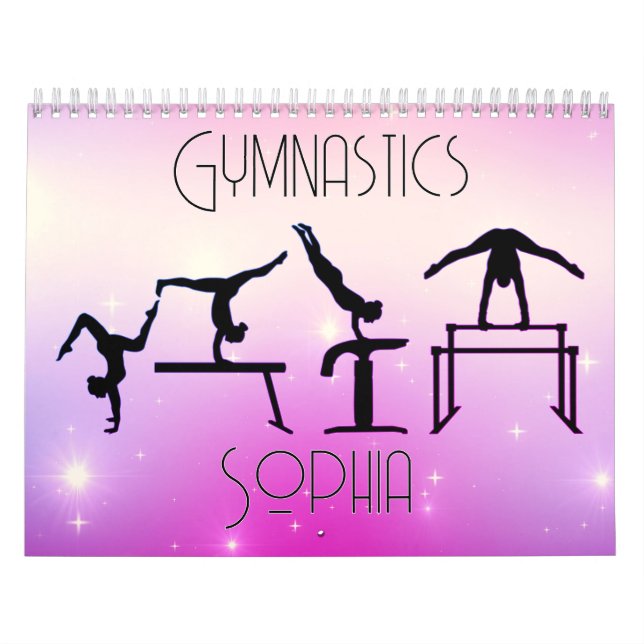 Gymnastics Calendar Pink Purple Ombre (Cover)