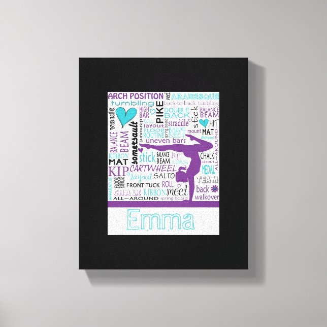 Gymnastics Canvas Gym Art Personalised Print (Front)