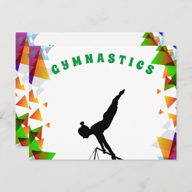 Gymnastics Card for Girls who love Gymnastics! (Front/Back)