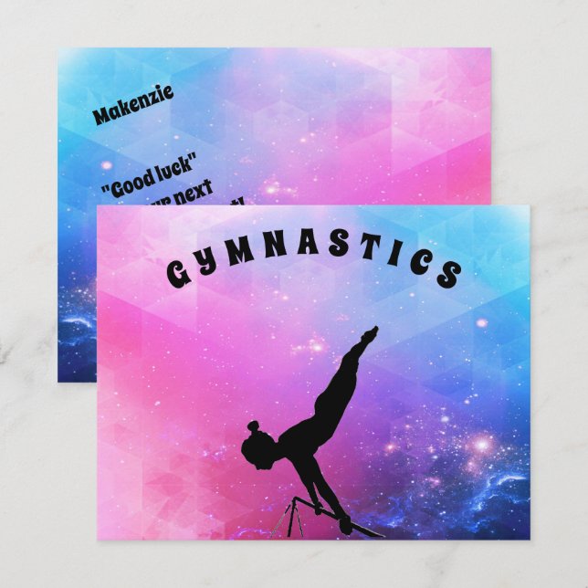 Gymnastics Card for Girls who love Gymnastics! (Front/Back)