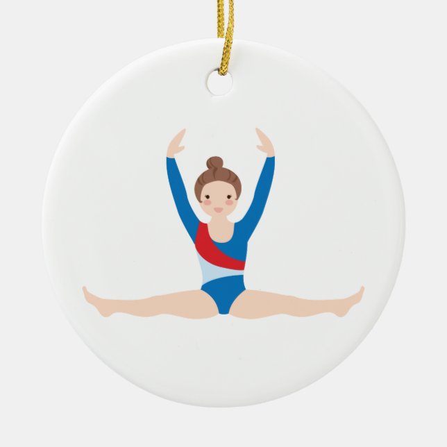 Gymnastics Ceramic Tree Decoration (Front)