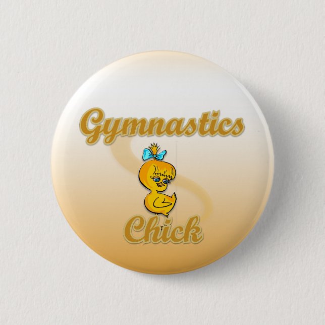 Gymnastics Chick 6 Cm Round Badge (Front)