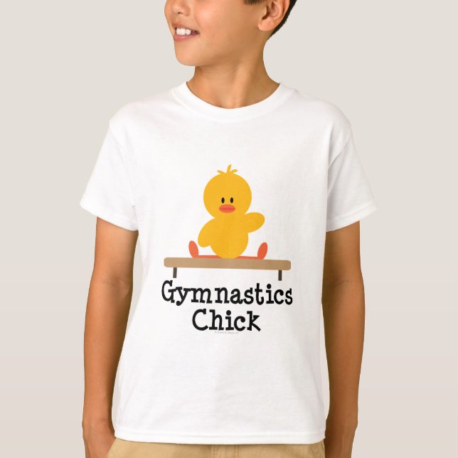 Gymnastics Chick Kids T shirt (Front)