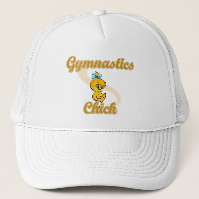 Gymnastics Chick Trucker Hat (Front)