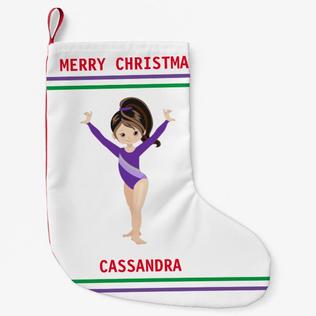 GYMNASTICS CHRISTMAS STOCKING FOR GIRLS. (Front)