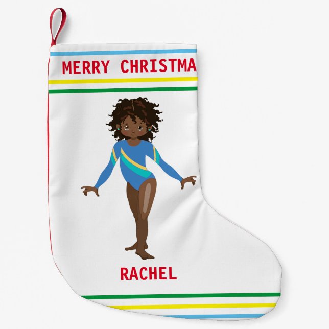GYMNASTICS CHRISTMAS STOCKING FOR GIRLS. (Front)