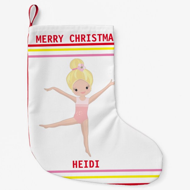GYMNASTICS CHRISTMAS STOCKING FOR GIRLS. (Front)