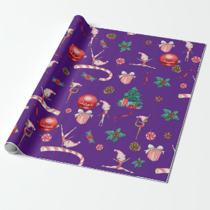 Gymnastics Christmas Wrapping Paper Custom Name