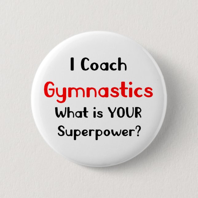 gymnastics coach 6 cm round badge (Front)