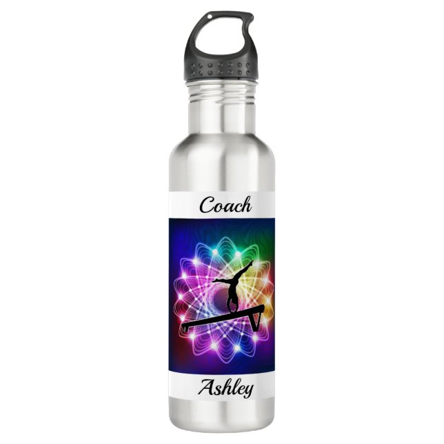 Gymnastics Coach Balance Beam Personalised  710 Ml Water Bottle (Front)